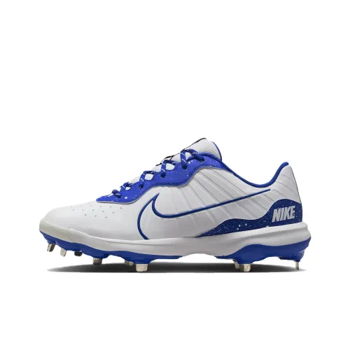 Nike Alpha Huarache Varsity 4 Slip-Resistant Abrasion-Resistant Low-Top Training Shoes Men's White Blue