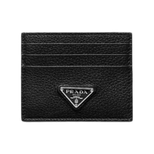 PRADA Кожа Держатель для карт Держатель для карт Мужской Черный