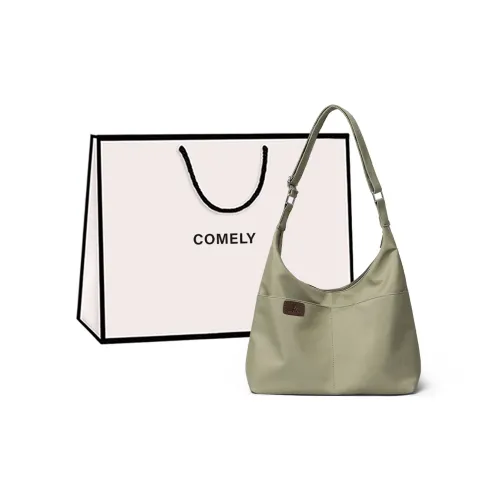 COMELY Ткань Сумка Сумка через плечо Сумка на плечо Средняя Женская Зеленая Экрю