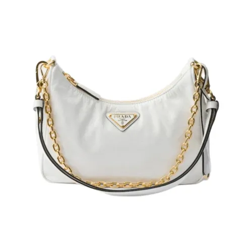 PRADA RE Edition Naplak Лакированная кожа Сумка Сумка через плечо Мини Женская Белая