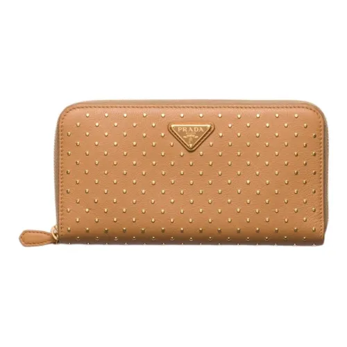 PRADA Stud Кожа Кошелек Большой Женские Естественный