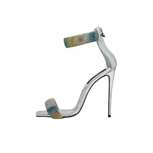 PHILIPP PLEIN One Ремень Сандалии 12 см Женские Серебряные