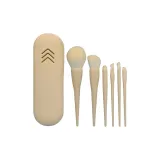 Абрикос [6 шт. Кисти для макияжа + силиконовый комплект]