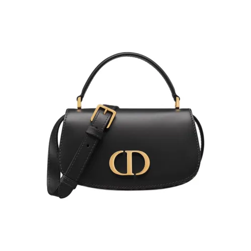 DIOR 30 Montaigne Телячья кожа с хлопком Сумка через плечо Сумка Маленькая Женская Черная