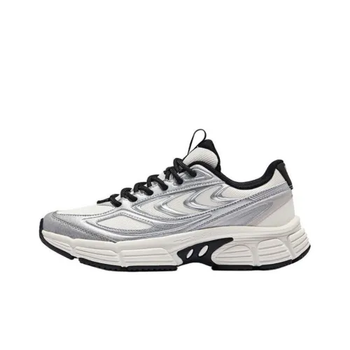 Erke Slip-resistant Abrasion-resistant Low-top Footwear Women's White Silver Эрке Противоскользящий Устойчивый к истиранию Низкий Топ Обувь Женская Белый Серебряный