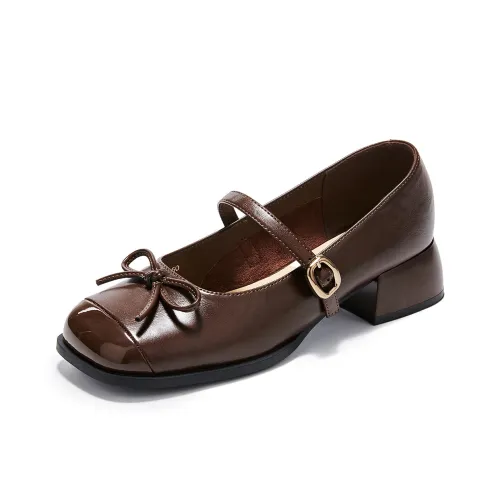 La Chapelle Туфли Мэри Джейн Коричневые Женские