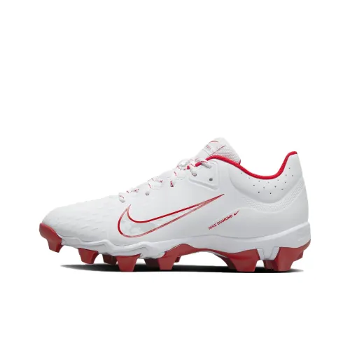 Nike Hyperdiamond 4 Нескользящий Легкий Низкий Топ Кроссовки для тренировок Женские Белые Красные