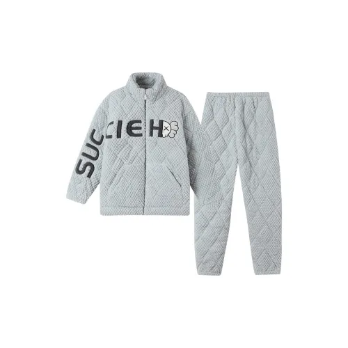 LEZIYUN Серый Мужской Пижамный Комплект