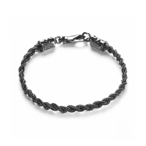 EMANUELE BICOCCHI Серебряный Покрытие Родий Браслеты Унисекс Черный
