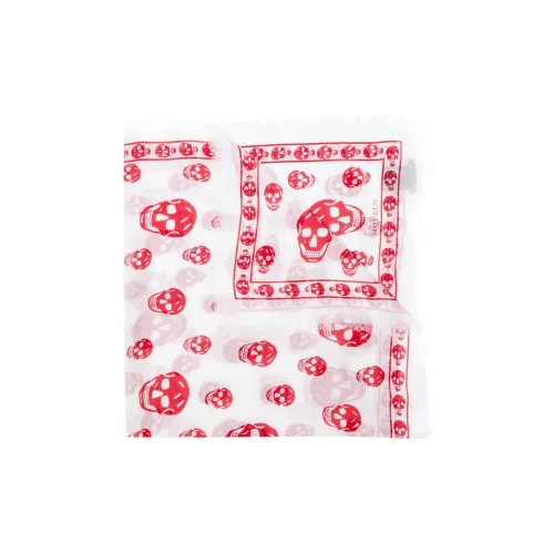 Alexander McQueen Modal Silk Knitted Scarves Women's Red Александр Маккуин Модал Шелковые Вязаные Шарфы Женские Красный