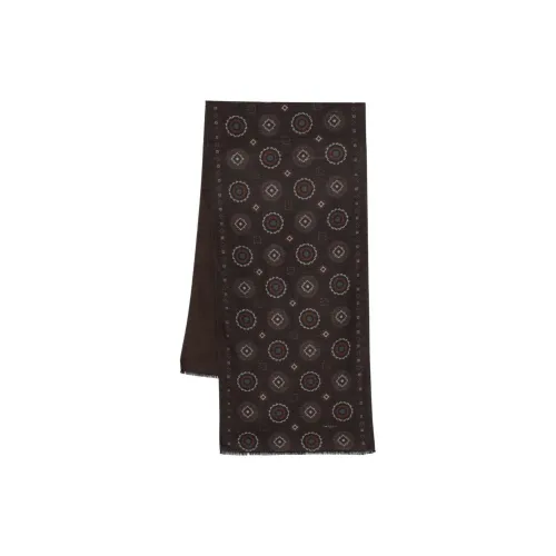 KITON Шелковые вязаные шарфы Мужской Коричневый