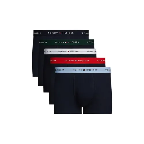 Tommy Hilfiger 5 пар Контрастные лого Waistband трусы нижнее белье мужское 5 пар