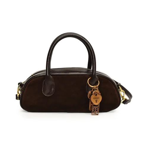 morellybear ПУ (полиуретан) Bowling Bag Сумка Сумка через плечо Сумка через плечо Стандартная Женская Кофейно-коричневый Черный