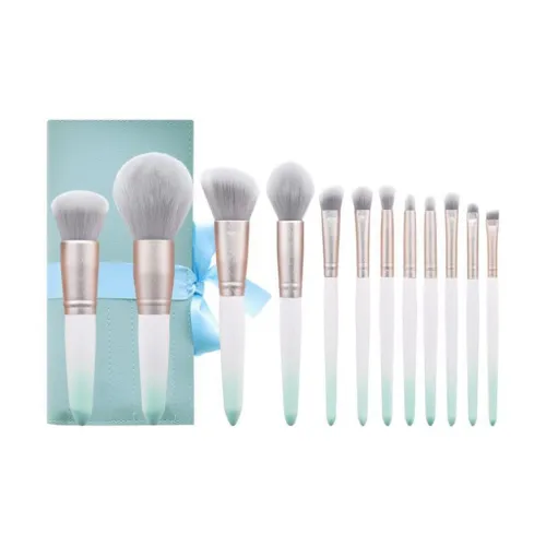 XIBI Градиентный зеленый Новичок Инструмент Кисти для макияжа Контуринг Мягкая кожа Дружелюбный 12 шт