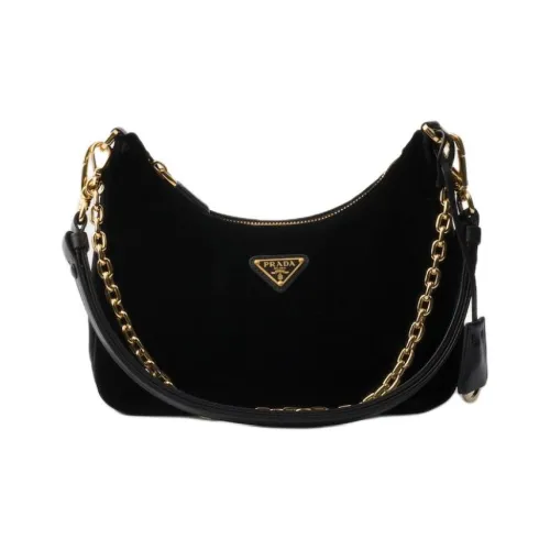 PRADA Вельветовая сумка сумка через плечо мини женская черная