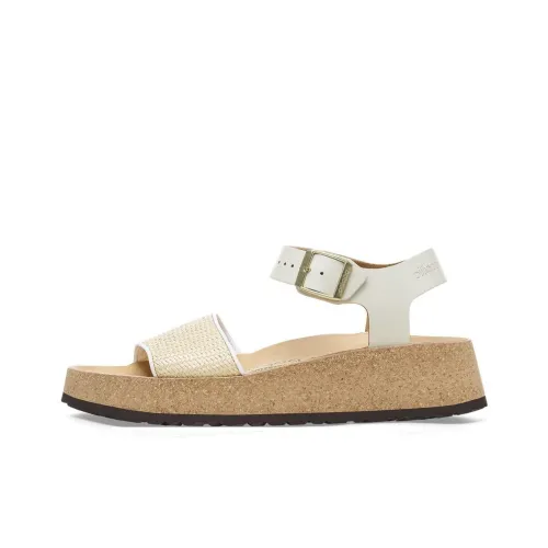 Birkenstock Glenda Raffia One Strap Sandals Women's Ecru Narrow Fit