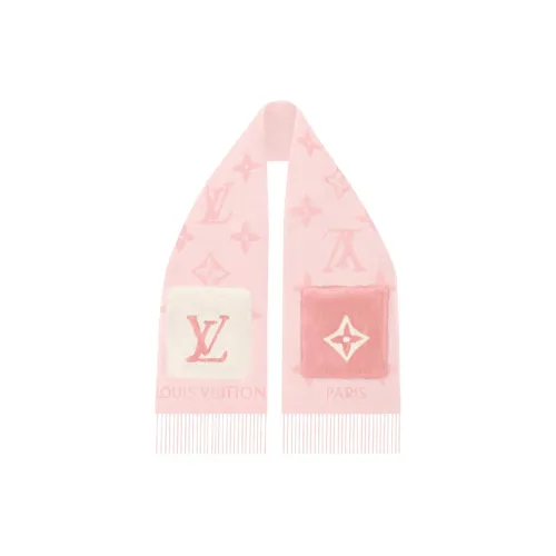LOUIS VUITTON Кашемир Вязаные Шарфы Унисекс Розовый