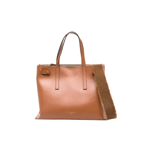 GIANNI CHIARINI Сумка Tote из кожи Белая сумка для покупок Сумка через плечо Сумка на одно плечо Женская Коричневая