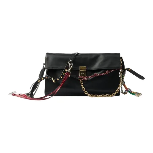 PRADA Soft Sound Кожа Сумка через плечо Сумка на плечо Большая Женская Черная