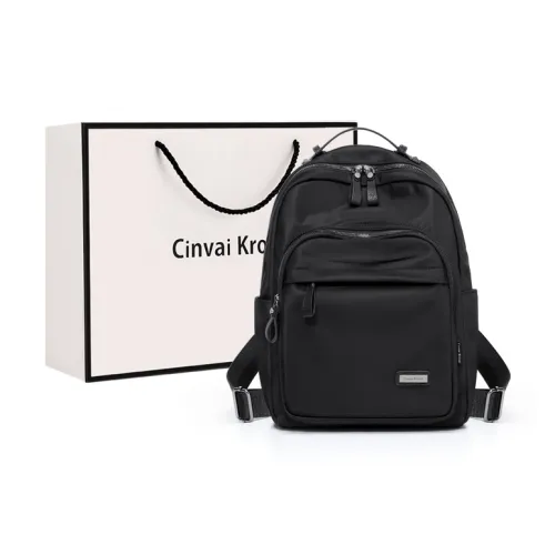 CinvaiKrose Ткань Синтетическая кожа Дорожный рюкзак Средний Женский Черный