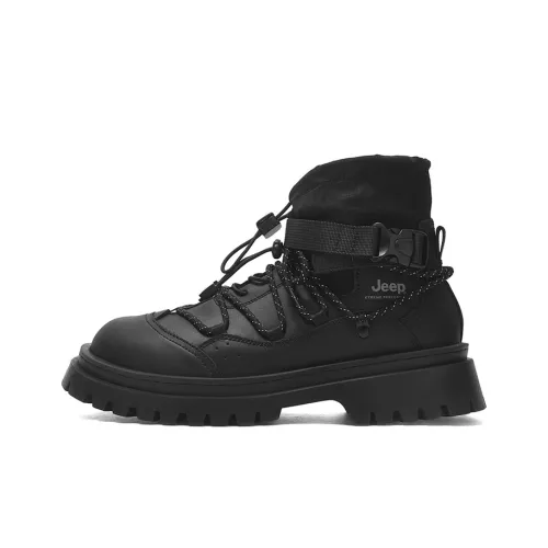 JEEP Ankle Длина Martin Boot Средний каблук Мужской Черный