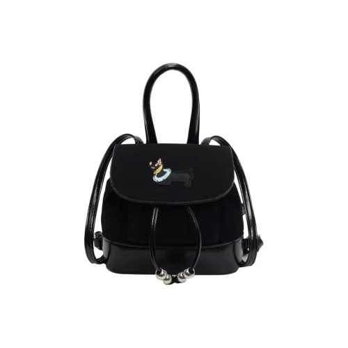 NOMK Замша Рюкзак Женские Черный Кофейный Коричневый