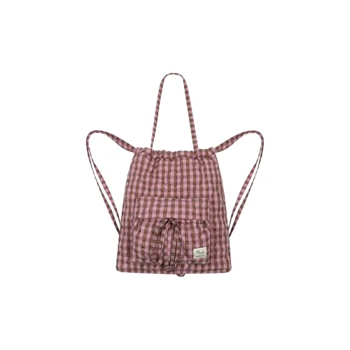 MostwantedLab Хлопок Рюкзак Унисекс Розовый Коричневый Клетка Желтый Коричневый Клетка