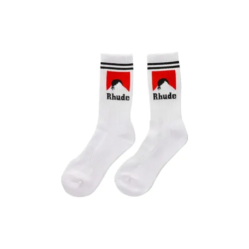 Rhude 1 шт Белый Унисекс MID Носки до икры