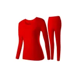 Женский комплект (красный) 100% хлопок, высокая эластичность / 7A, антибактериальный, дышащий