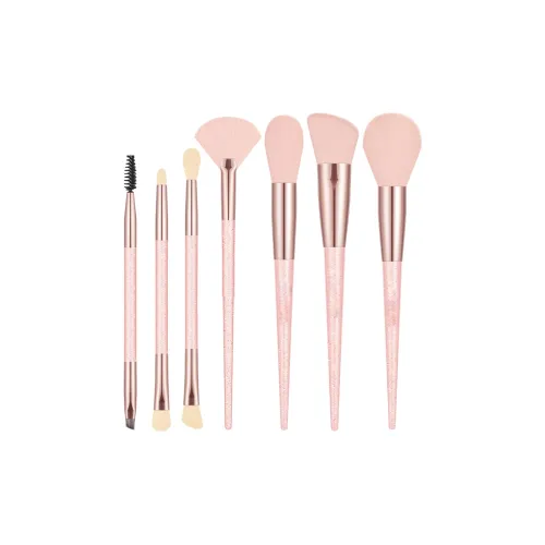 XIBI Розовый Комплект Кистей для Макияжа Контуринг Фиксирующий Портативный Смешанный Детали Мягкая Кожа Дружелюбный Форма Для Тени 7 шт Упаковка