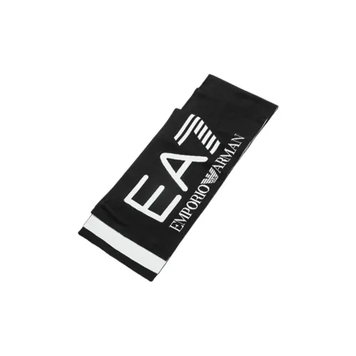 EMPORIO ARMANI Акриловые вязаные шарфы унисекс Черный Белый