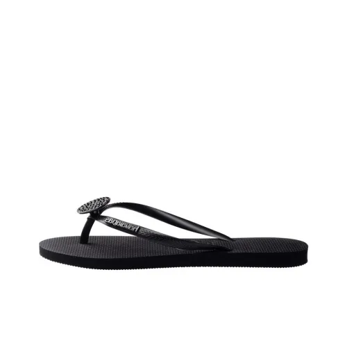 Havaianas Тонкий Резиновая подошва Противоскользящие Шлепанцы Женские Черный