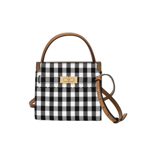 TORY BURCH Lee Radziwill Кожа Сумка через плечо Сумка Мини Женская Черная Белая