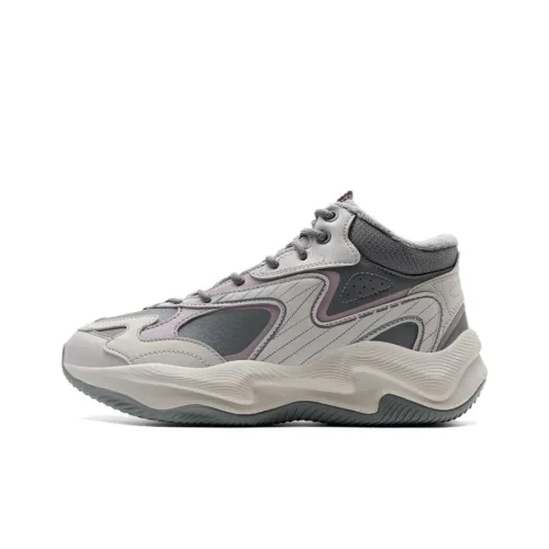 XTEP Slip-resistant Thermal Low-Top Casual Running Shoes Women's Gray Purple XTEP Противоскользящие термальные низкие топы повседневные беговые кроссовки женские серо-фиолетовые