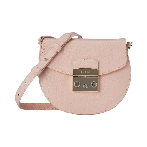 Furla Metropolis Collection Кожа Седло Сумка Сумка через плечо Сумка на плечо Мини Женская Конфетный Розовый