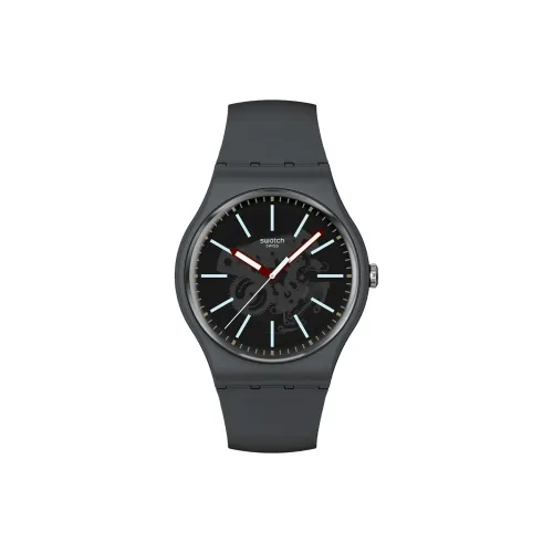 SWATCH Мужские часы Кварцевый механизм 41 мм Серый циферблат Bio Based материал Ремешок