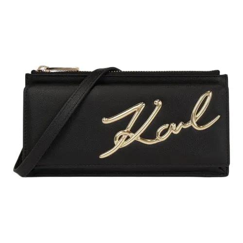 Karl Lagerfeld ПУ (полиуретан) Полиуретан Через плечо Кошелек Женские Черный