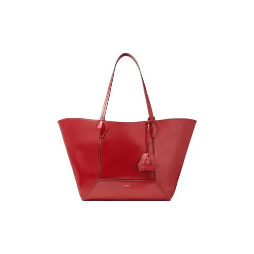 Jimmy Choo Телячья кожа Тоут Сумка Сумка для покупок Сумка на плечо Сумка среднего размера Женская Камень-красный