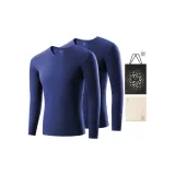 2-Пачка топов с V-образным вырезом (Сапфирово-синий + Сапфирово-синий) из бархата, термо-проводящий, антибактериальный, бесшовный