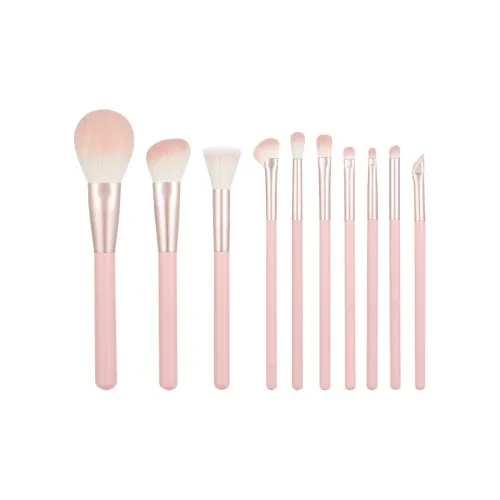 XIBI Розовый Эмалевое покрытие Деревянная ручка Кисти для макияжа Контуринг Мягкий 10 Кистей