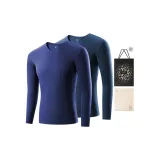 2-Пачка Топы с V-образным вырезом (Сапфирово-синий + Глубокий сумеречный синий) Бархат, Термопроводный, Антибактериальный, Бесшовный, Антибактериальный