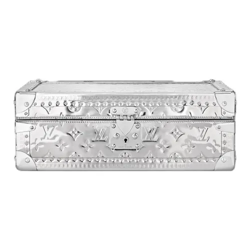 LOUIS VUITTON COFFRET TRESOR Покрытый холст Хранение Коробка Унисекс Серебряный