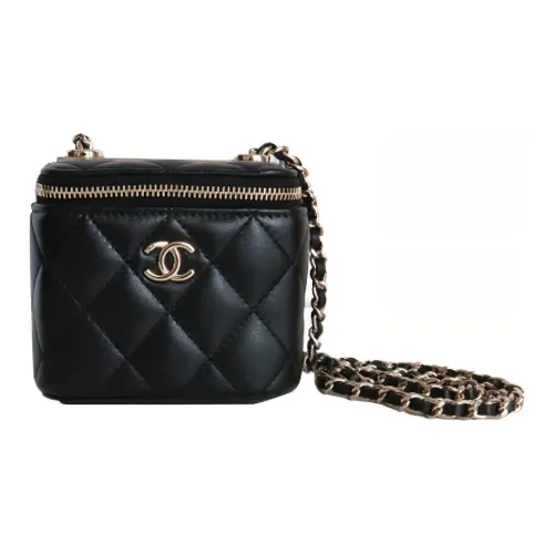 CHANEL Овчина Косметичка Сумка через плечо Мини Женская Черная