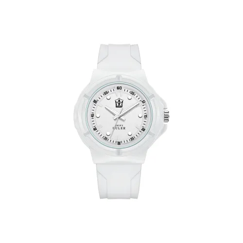 Respect The Time Кварцевый механизм Резиновый ремешок Мужские часы Белый циферблат