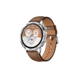 Классический ремень из телячьей кожи -- коричневый [серебристая пряжка]