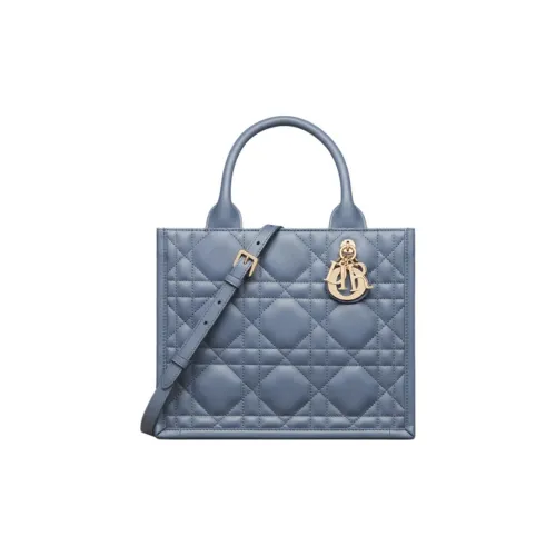 DIOR BookTote Телячья кожа Тоут Сумка Сумка для покупок Сумка через плечо Сумка Маленькая Женская Джинсовый синий