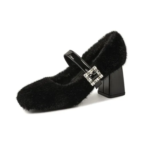 YAFEI XUANYU Грубый каблук Туфли Мэри Джейн Женские