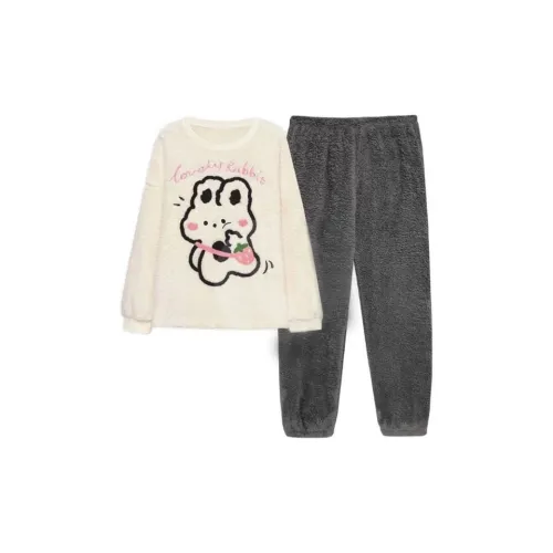 OEING Пижамный комплект женский кролик белый