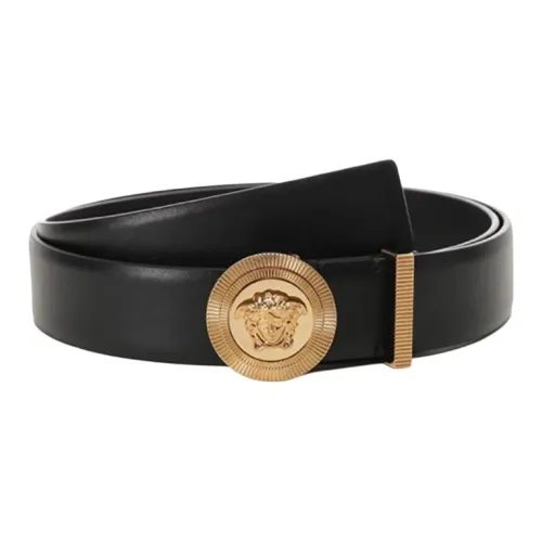 VERSACE Сплав Кожаные ремни Мужской Черный Ширина 3 см