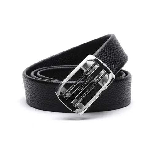 ELLE HOMME Ремни из коровьей кожи Мужской Черный Ширина 3,4CM Набор в подарочной коробке